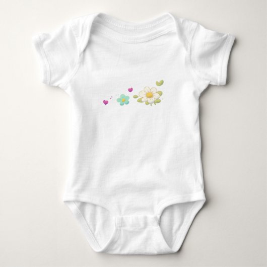 Bodysuit Cute Flower ベビーボディスーツ (正面)