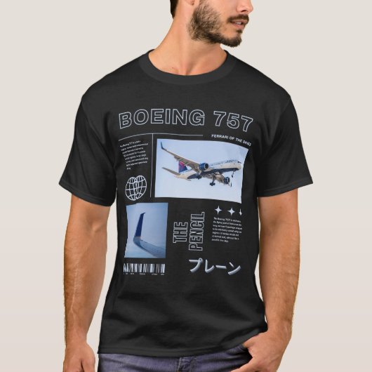 Boeing 757 Graphic Design Tシャツ (正面)