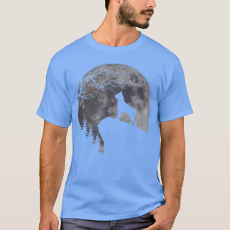 Boer Under Moon Halloween Dog Lovers  Tシャツ