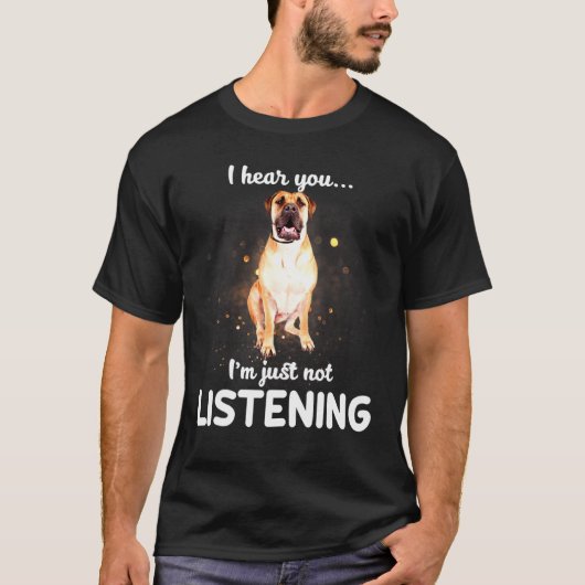 Boerboel Dog聞こえな聞い Tシャツ (正面)