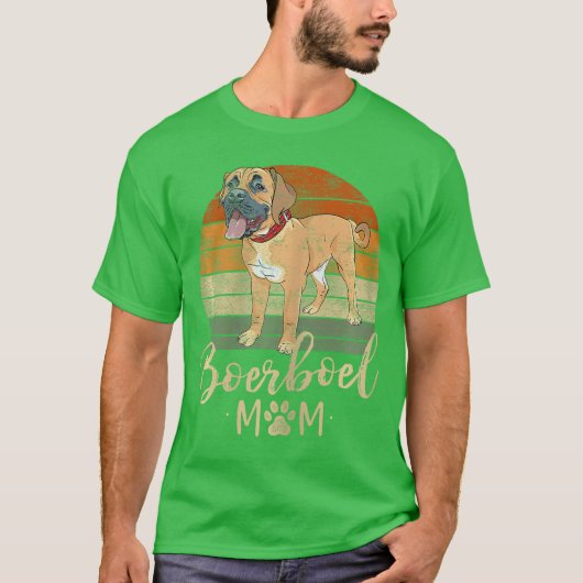Boerboel Mom Retro Sunset Boerboel Lover Gifts Dog Tシャツ (正面)