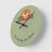 BOERSEUN Windpomp Afrikaans Saffa Expat ラウンド壁時計 (傾斜)