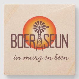 BOERSEUN Windpomp Afrikaans South African Expat ストーンコースター
