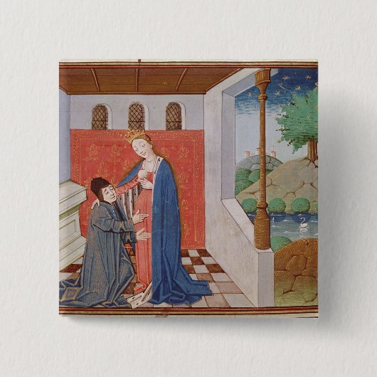 Boethiusと哲学間のダイアログ 缶バッジ (正面)