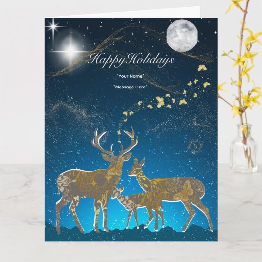 Boganhues Luxury Print Holiday カード (黄色い花)