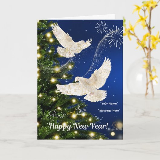 Boganhues New Year Print Card カード (黄色い花)