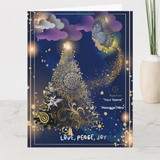 Boganhues Print Christmas Folded Greeting Card カード (正面)