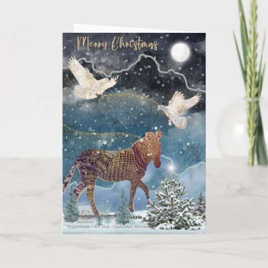 Boganhues Print Folded Greeting Card カード (裏面)