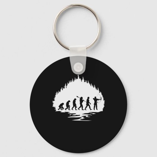 Bogenschießen Evolution Affe Mensch Bogenschütze キーホルダー (正面)