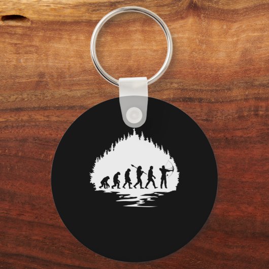 Bogenschießen Evolution Affe Mensch Bogenschütze キーホルダー (正面)