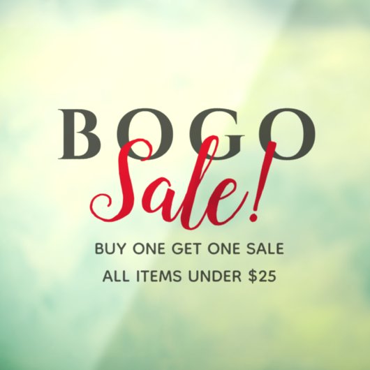 BOGO小売販売 ウィンドウサイン (シート3)