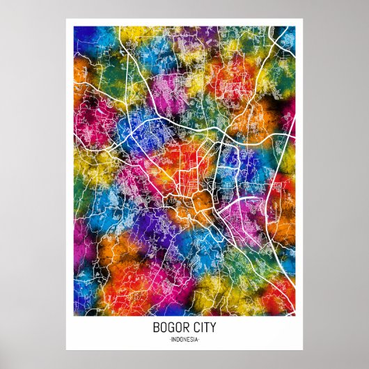 Bogor City Indonesia City Map ポスター (正面)