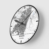Bogota Clock City Line Art ラウンド壁時計 (傾斜)