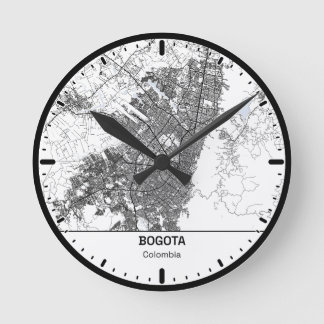 Bogota Clock City Line Art ラウンド壁時計