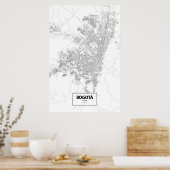 Bogota, Colombia (black on white) ポスター (キッチン)