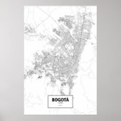Bogota, Colombia (black on white) ポスター (正面)