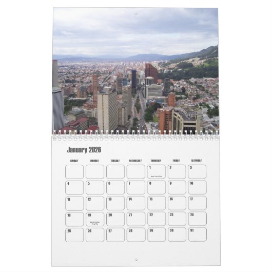 Bogotá-Colombia Calendar カレンダー (1月 2026)