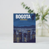 Bogotá Colombia Skyline Night ポストカード (スタンド正面)
