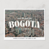 Bogota Wedding Save the Date Retro Skyline ポストカード (正面)