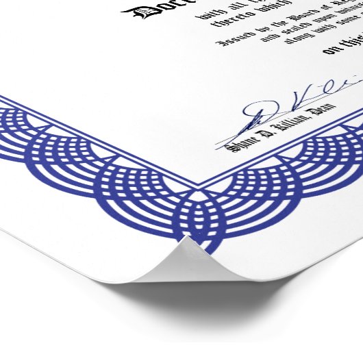 Bogus博士号取得の証明書 – 応用大学 ポスター (角)