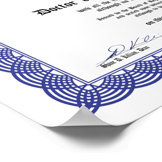 Bogus博士号取得の証明書 – 応用大学 ポスター (角)