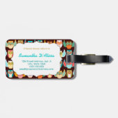 Bohemeのフクロウパターン-カスタムな荷物のラベル ラゲッジタグ (裏面横)