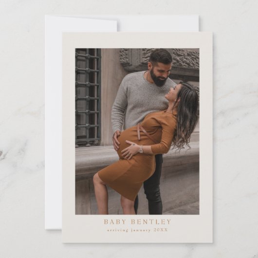 BOHEMEテラコッタフローラボホアーチベイビーシャワー 招待状 (裏面)