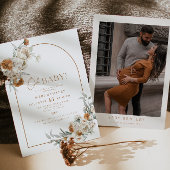 BOHEMEテラコッタフローラボホアーチベイビーシャワー 招待状