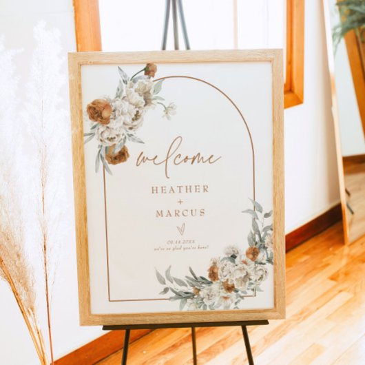 BOHEMEテラコッタフローラボホベイビーシャワーウェルカム ポスター