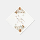 BOHEME テラコッタ フラワーボヘミアンチックなウェディングシャワー スタンダードカクテルナプキン (角)