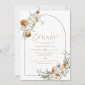 BOHEME テラコッタ フラワーボヘミア アーチ ベイビー シャワー 招待状 (正面)