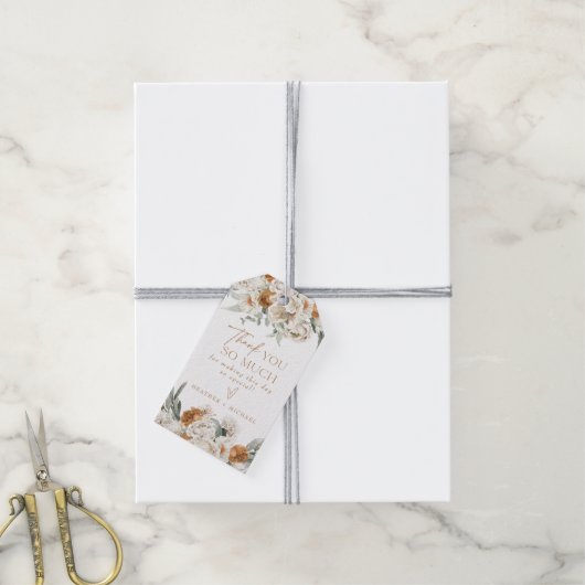 BOHEME 自然 Terracottaフローラありがとう ギフトタグ (より糸付き)