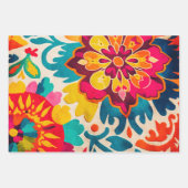 BOHEMIA 3枚の美しいboho-スタイルギフトラップ ラッピングペーパーシート (正面3)