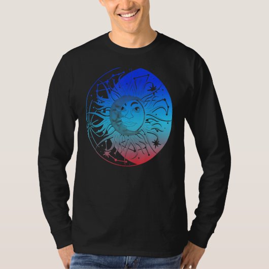 Bohemian Aesthetic Crescent Moon Astronomy Sun Ast Tシャツ (正面)