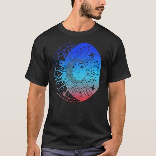 Bohemian Aesthetic Crescent Moon Astronomy Sun Ast Tシャツ (正面)