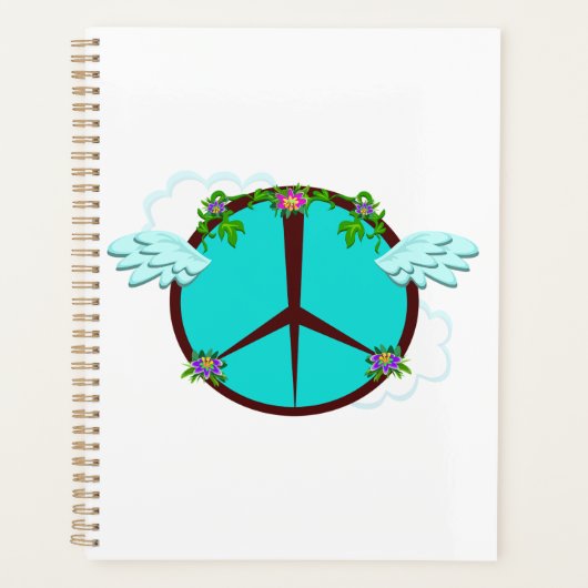 Bohemian Angel Wings Peace Symbol プランナー手帳 (正面)