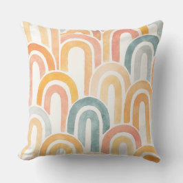 Bohemian arch fish scale painted pattern クッション