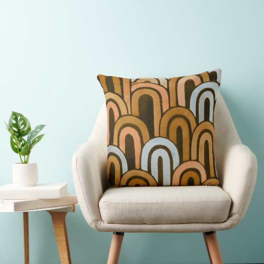 Bohemian arch fish scale painted pattern クッション (椅子)