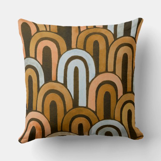 Bohemian arch fish scale painted pattern クッション (裏面)