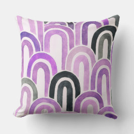 Bohemian arch fish scale painted pattern クッション