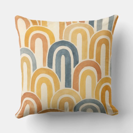 Bohemian arch fish scale painted pattern クッション (裏面)