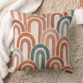 Bohemian arch fish scale painted pattern クッション