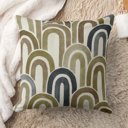 Bohemian arch fish scale painted pattern クッション (ブランケット)