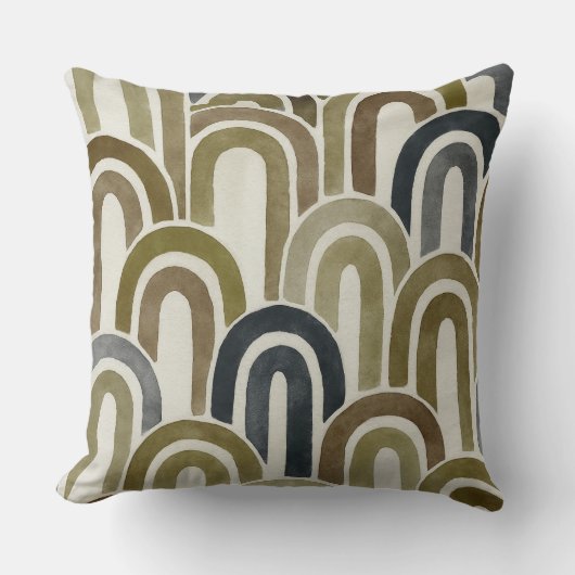 Bohemian arch fish scale painted pattern クッション (正面)