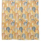 Bohemian arch fish scale painted pattern シャワーカーテン (正面)