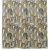 Bohemian arch fish scale painted pattern シャワーカーテン (正面)