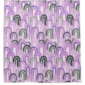 Bohemian arch fish scale painted pattern シャワーカーテン (正面)