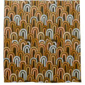 Bohemian arch fish scale painted pattern シャワーカーテン (正面)