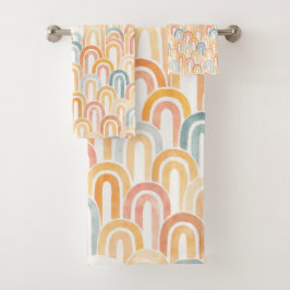 Bohemian arch fish scale painted pattern バスタオルセット