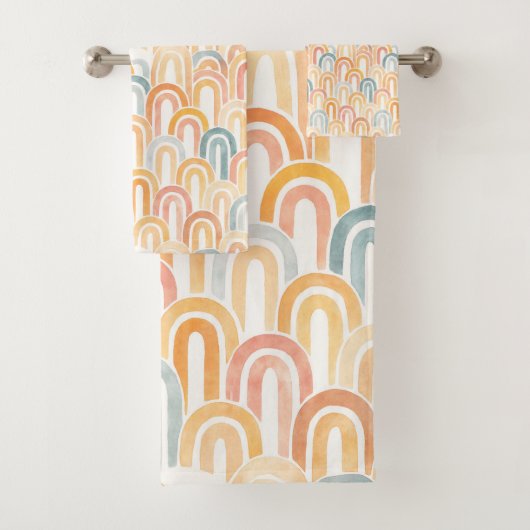 Bohemian arch fish scale painted pattern バスタオルセット (インサイチュ)